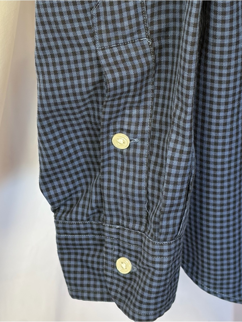 Ralph Lauren Men’s Blake Micro Check Button-Down Shirt Navy and Black Size Med - Picture 6 of 8